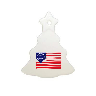 American League Baseball Flag Ceramic Tree Ornament