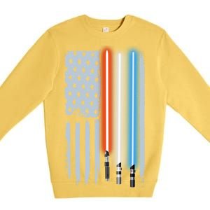 American Lightsaber Flag Premium Crewneck Sweatshirt