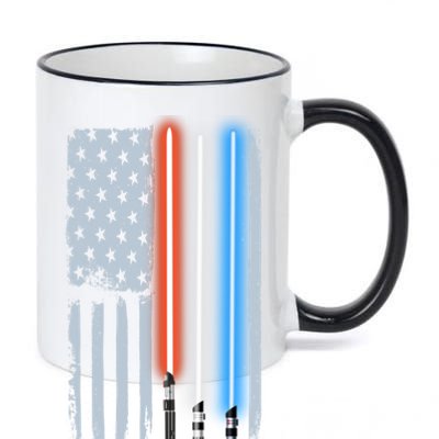 American Lightsaber Flag 11oz Black Color Changing Mug