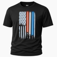 American Lightsaber Flag Cooling Performance Crew T-Shirt