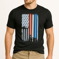 American Lightsaber Flag Cooling Performance Crew T-Shirt