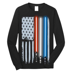 American Lightsaber Flag Long Sleeve Shirt