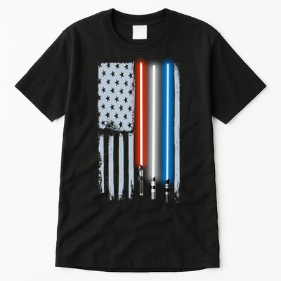 American Lightsaber Flag Tall T-Shirt