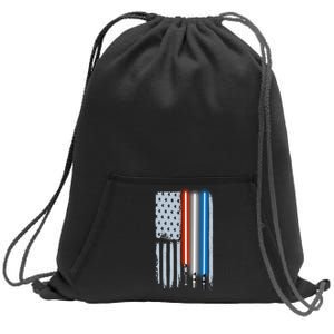 American Lightsaber Flag Sweatshirt Cinch Pack Bag