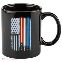 American Lightsaber Flag 11oz C Handle Ceramic Mug