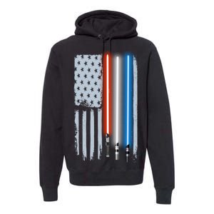 American Lightsaber Flag Premium Hoodie