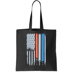 American Lightsaber Flag Tote Bag