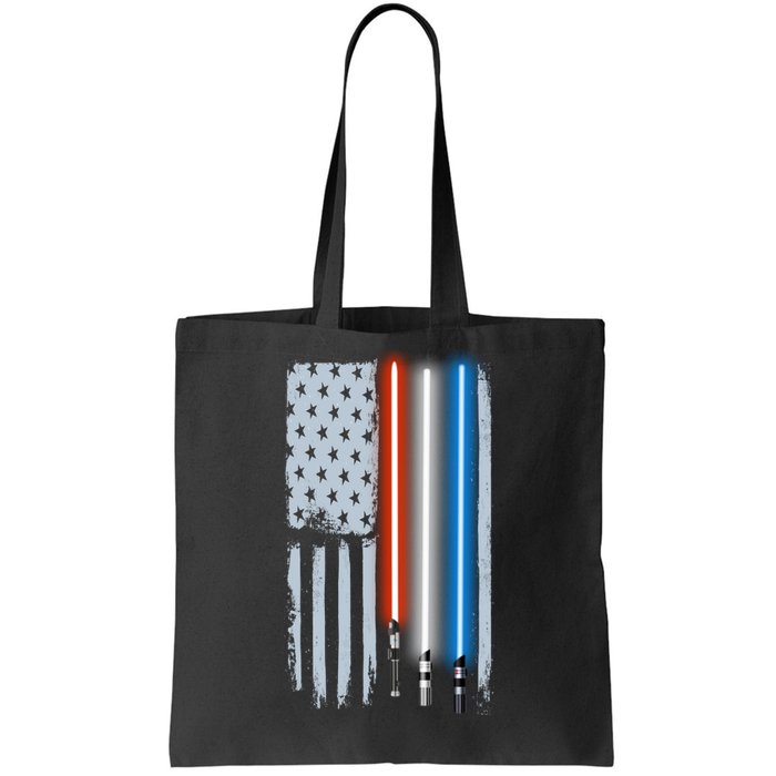 American Lightsaber Flag Tote Bag