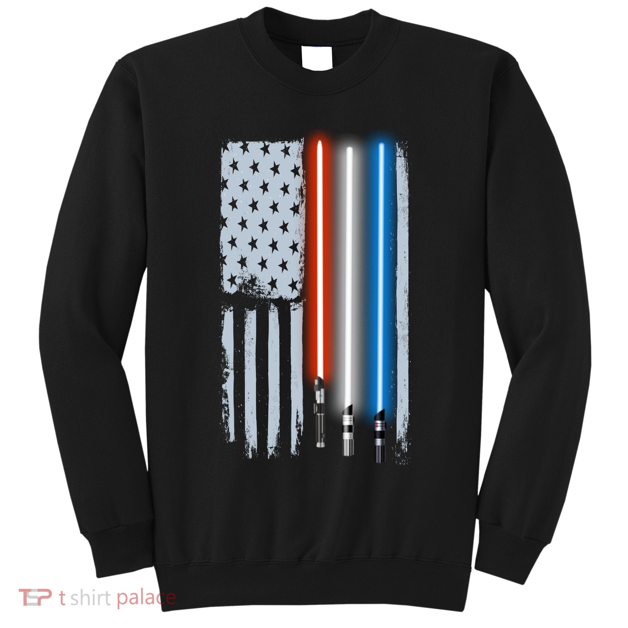 American Lightsaber Flag Tall Sweatshirt