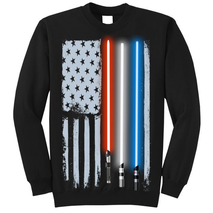 American Lightsaber Flag Tall Sweatshirt