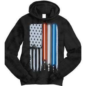 American Lightsaber Flag Tie Dye Hoodie