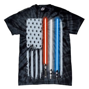 American Lightsaber Flag Tie-Dye T-Shirt