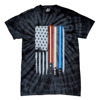 American Lightsaber Flag Tie-Dye T-Shirt