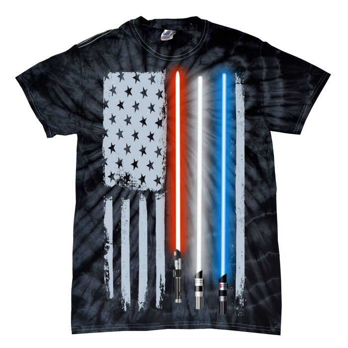 American Lightsaber Flag Tie-Dye T-Shirt