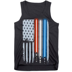 American Lightsaber Flag Tank Top