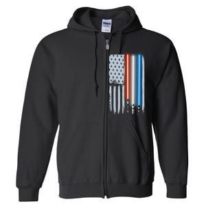 American Lightsaber Flag Full Zip Hoodie