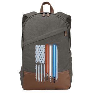 American Lightsaber Flag Cotton Canvas Backpack