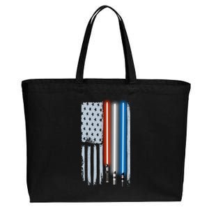 American Lightsaber Flag Cotton Canvas Jumbo Tote