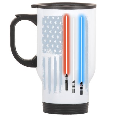 American Lightsaber Flag Stainless Steel Travel Mug