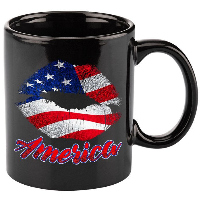 American Lips 11oz C Handle Ceramic Mug