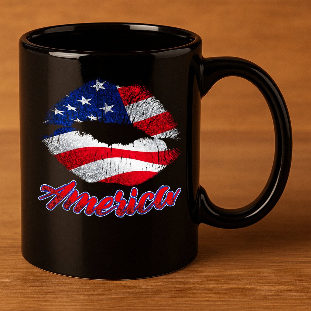 American Lips 11oz C Handle Ceramic Mug