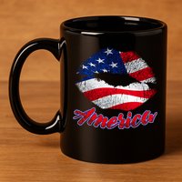 American Lips 11oz C Handle Ceramic Mug