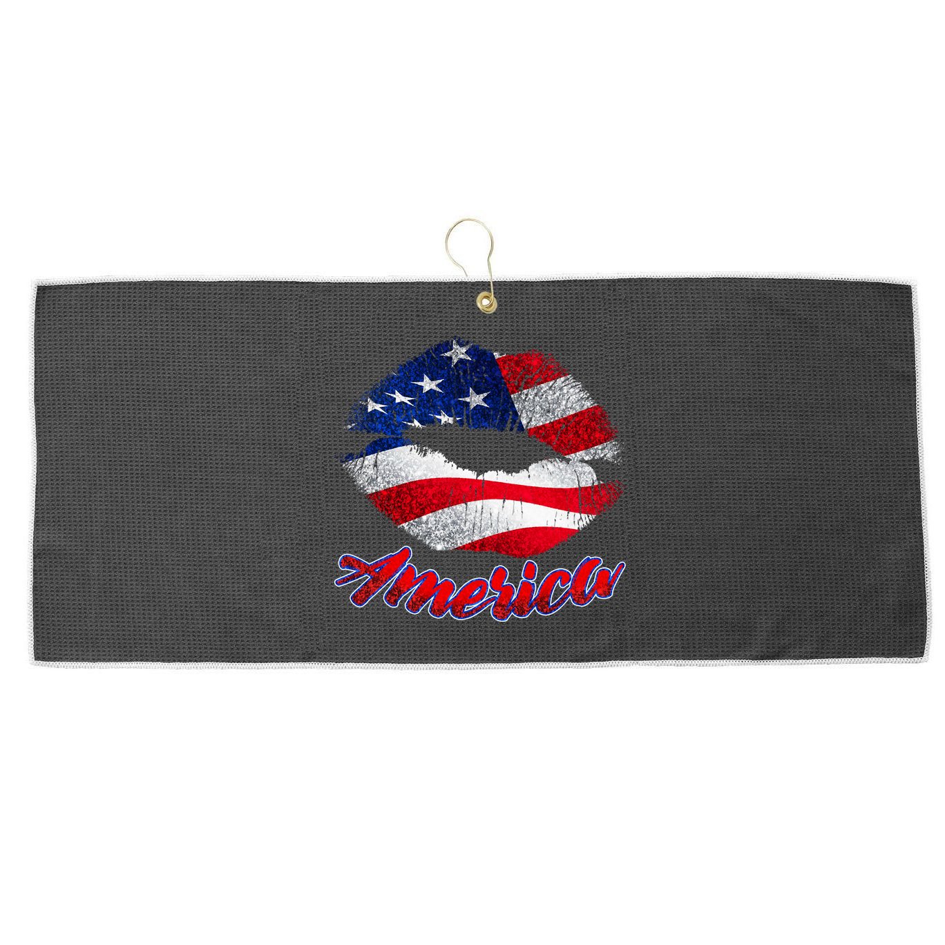 American Lips Large Microfiber Waffle Golf Towel