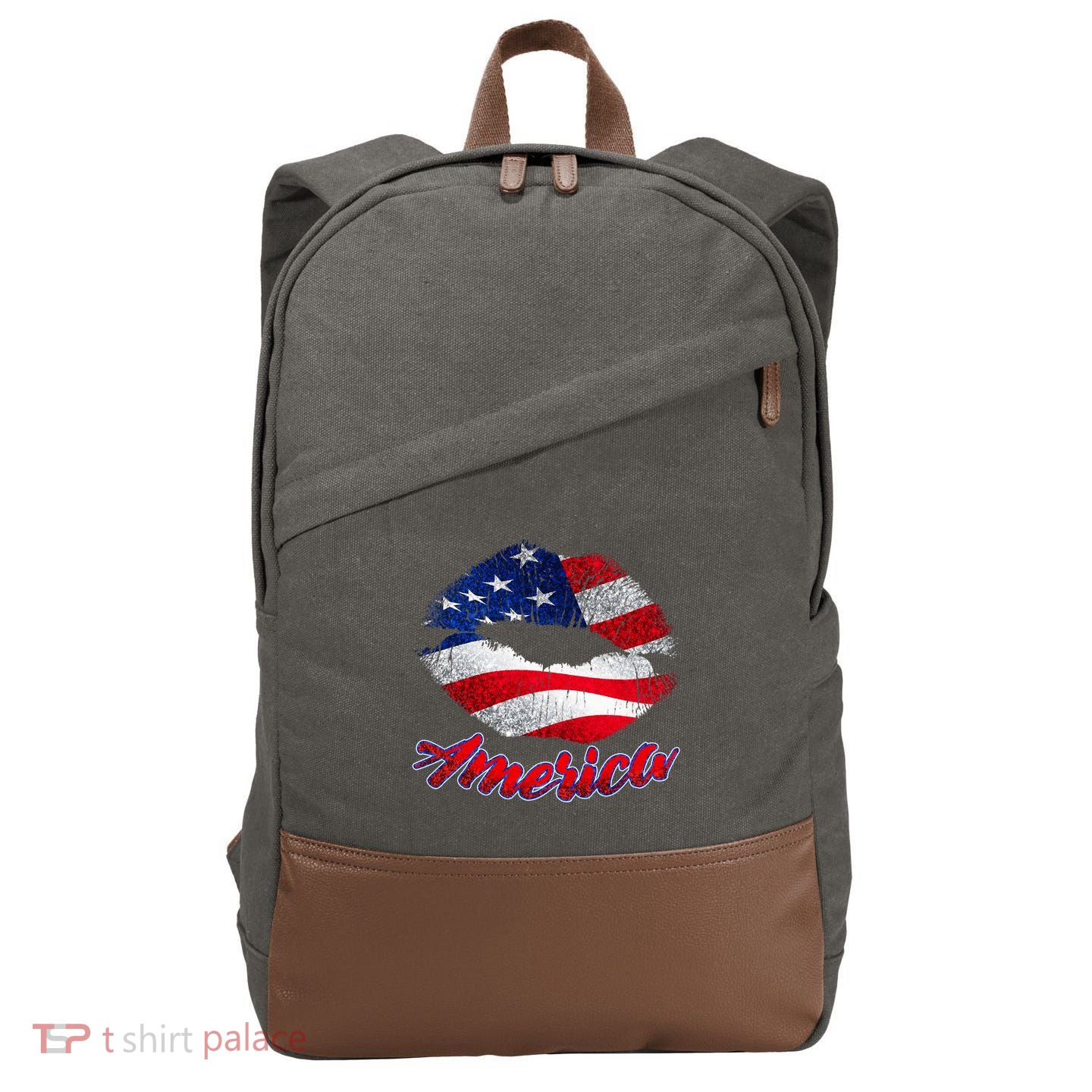 American Lips Cotton Canvas Backpack