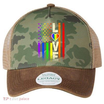 American Love Gay Pride Rainbow Flag Legacy Tie Dye Trucker Hat