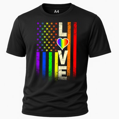 American Love Gay Pride Rainbow Flag Performance Shirt