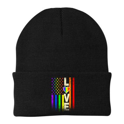 American Love Gay Pride Rainbow Flag Beanie