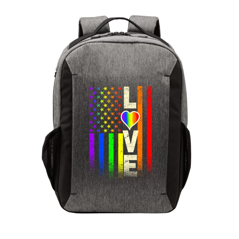 American Love Gay Pride Rainbow Flag Vector Backpack
