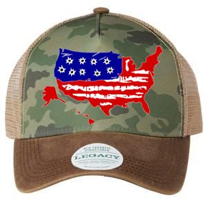 American Map With Bullet Holes 2nd Amendment Legacy Tie Dye Trucker Hat