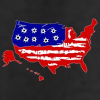 American Map With Bullet Holes 2nd Amendment 7 Panel Mesh Trucker Snapback Hat