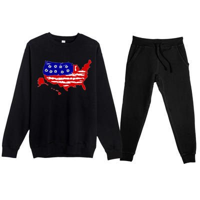 American Map With Bullet Holes 2nd Amendment Premium Crewneck Sweatsuit Set