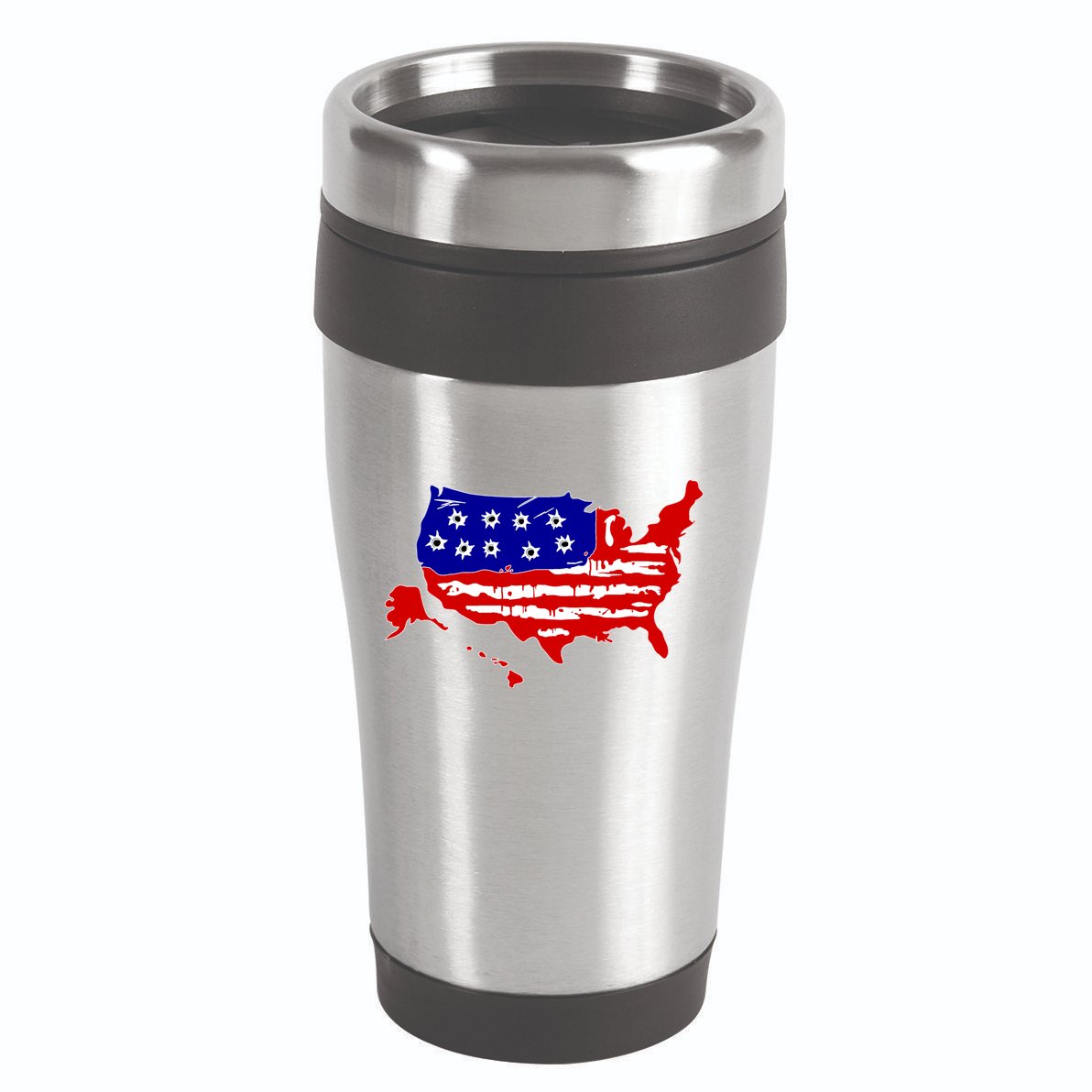 American Map With Bullet Holes 2nd Amendment 16oz Travel Tumbler