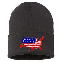 American Map With Bullet Holes 2nd Amendment Sustainable Knit Beanie