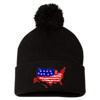 American Map With Bullet Holes 2nd Amendment Pom Pom 12in Knit Beanie