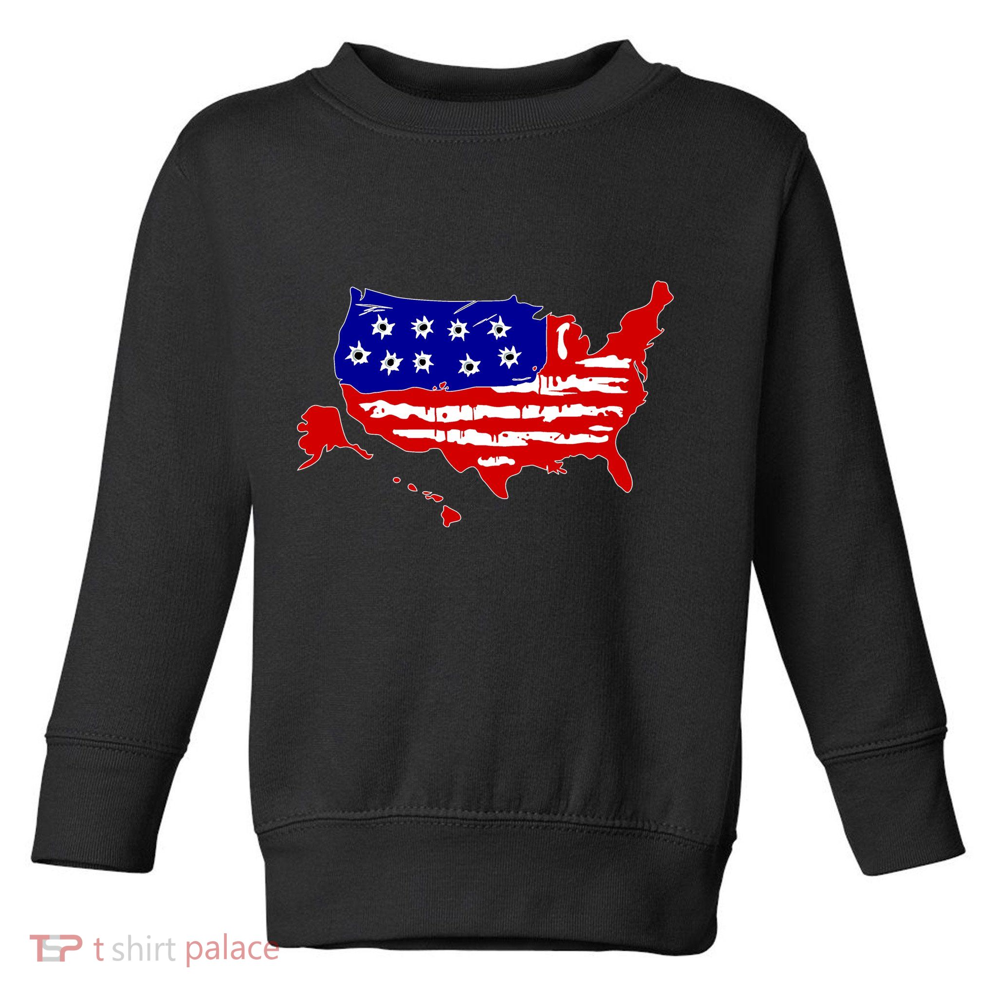 American Map With Bullet Holes 2nd Amendment Toddler Sweatshirt