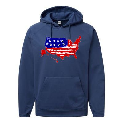 American Map With Bullet Holes 2nd Amendment Performance Fleece Hoodie