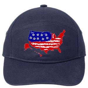 American Map With Bullet Holes 2nd Amendment 7-Panel Snapback Hat