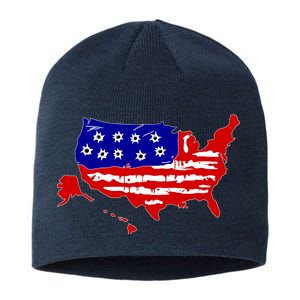 American Map With Bullet Holes 2nd Amendment Sustainable Beanie