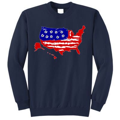 American Map With Bullet Holes 2nd Amendment Tall Sweatshirt