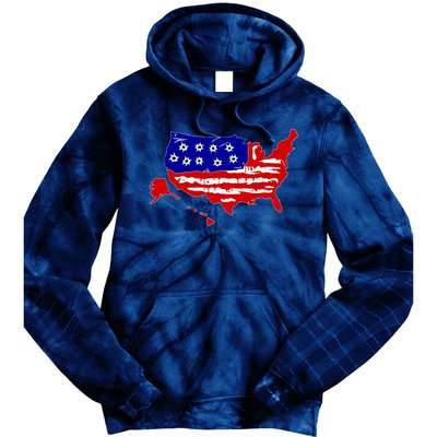 American Map With Bullet Holes 2nd Amendment Tie Dye Hoodie