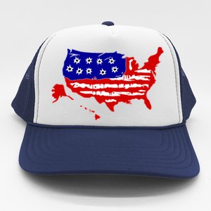 American Map With Bullet Holes 2nd Amendment Trucker Hat