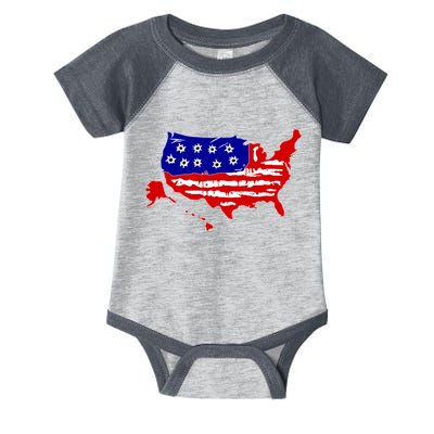 American Map With Bullet Holes 2nd Amendment Infant Baby Jersey Bodysuit