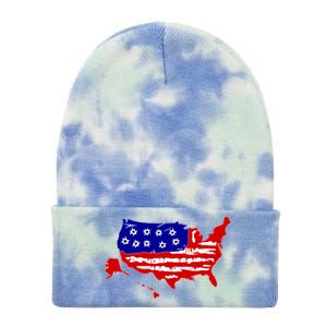 American Map With Bullet Holes 2nd Amendment Tie Dye 12in Knit Beanie