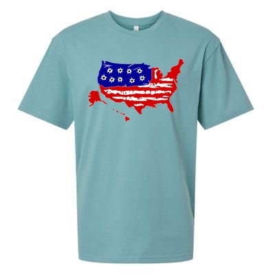 American Map With Bullet Holes 2nd Amendment Sueded Cloud Jersey T-Shirt