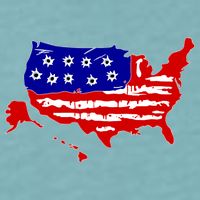 American Map With Bullet Holes 2nd Amendment Sueded Cloud Jersey T-Shirt