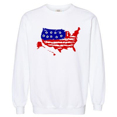 American Map With Bullet Holes 2nd Amendment Garment-Dyed Sweatshirt